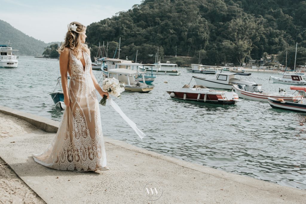 vestido de noiva praia simples
